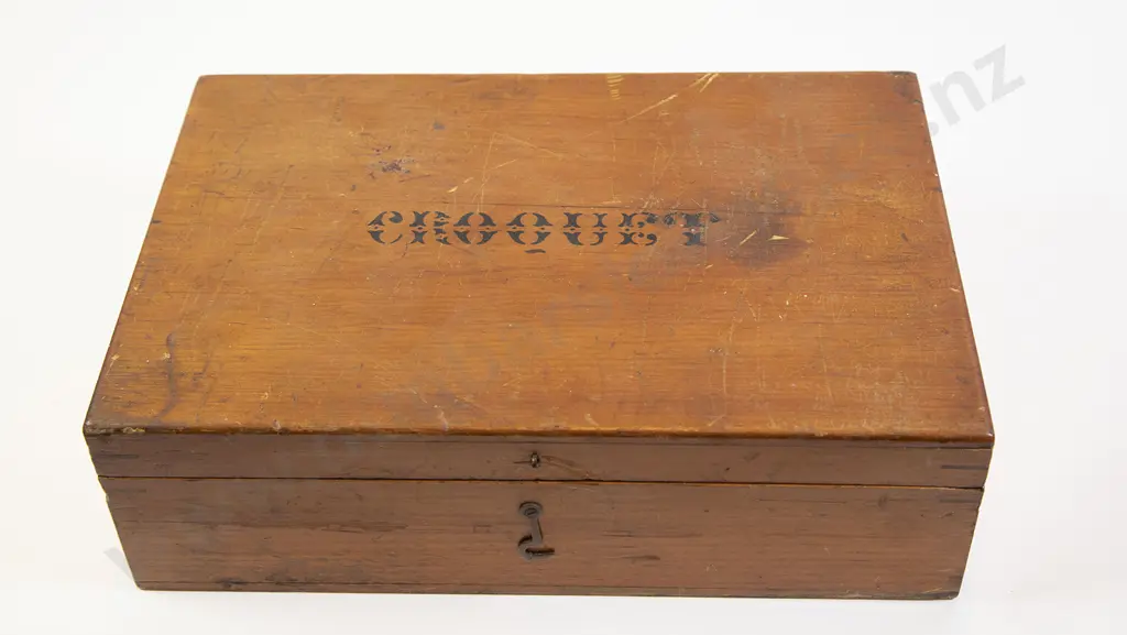 Early C20th Boxed Table Top Croquet Game Image 1++