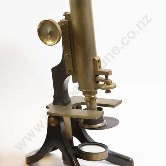 Part Boxed Victorian Brass Microscope