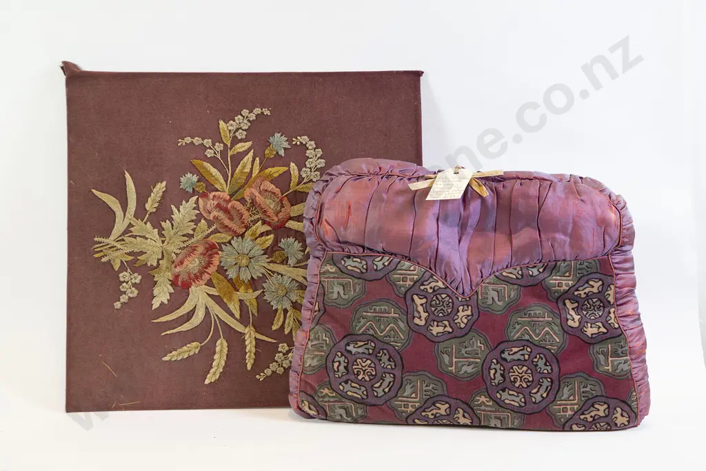 Victorian Silk & Velvet Tea Cosy with Embroidered Panel Image 1++