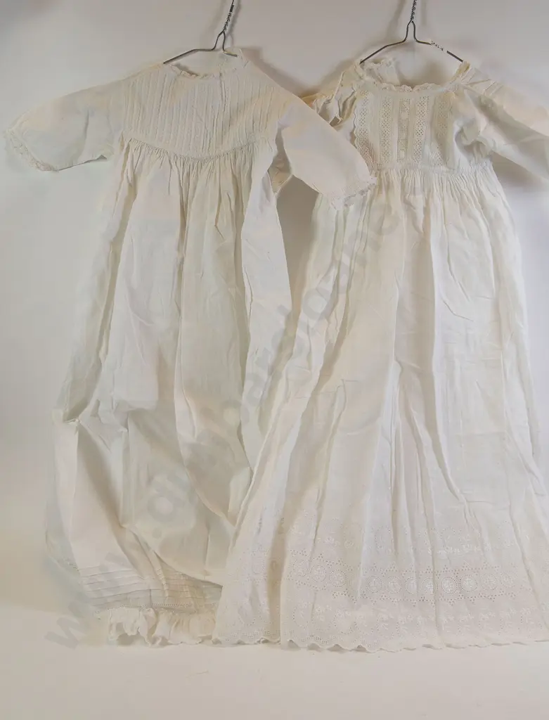 Two Edwardian Cotton & Lace Cot Gowns Image 1++