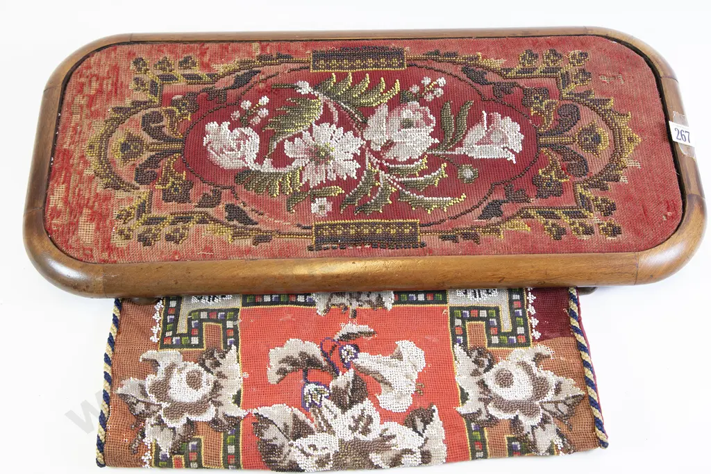 Victorian Bead Work Tray & Screen Panel Image 1++