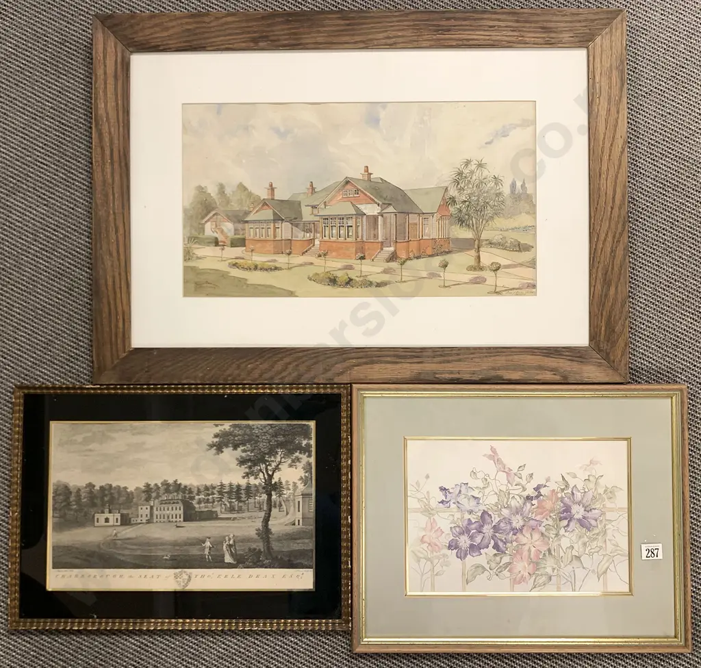 Regency Engraving Of Charborough Image 1++