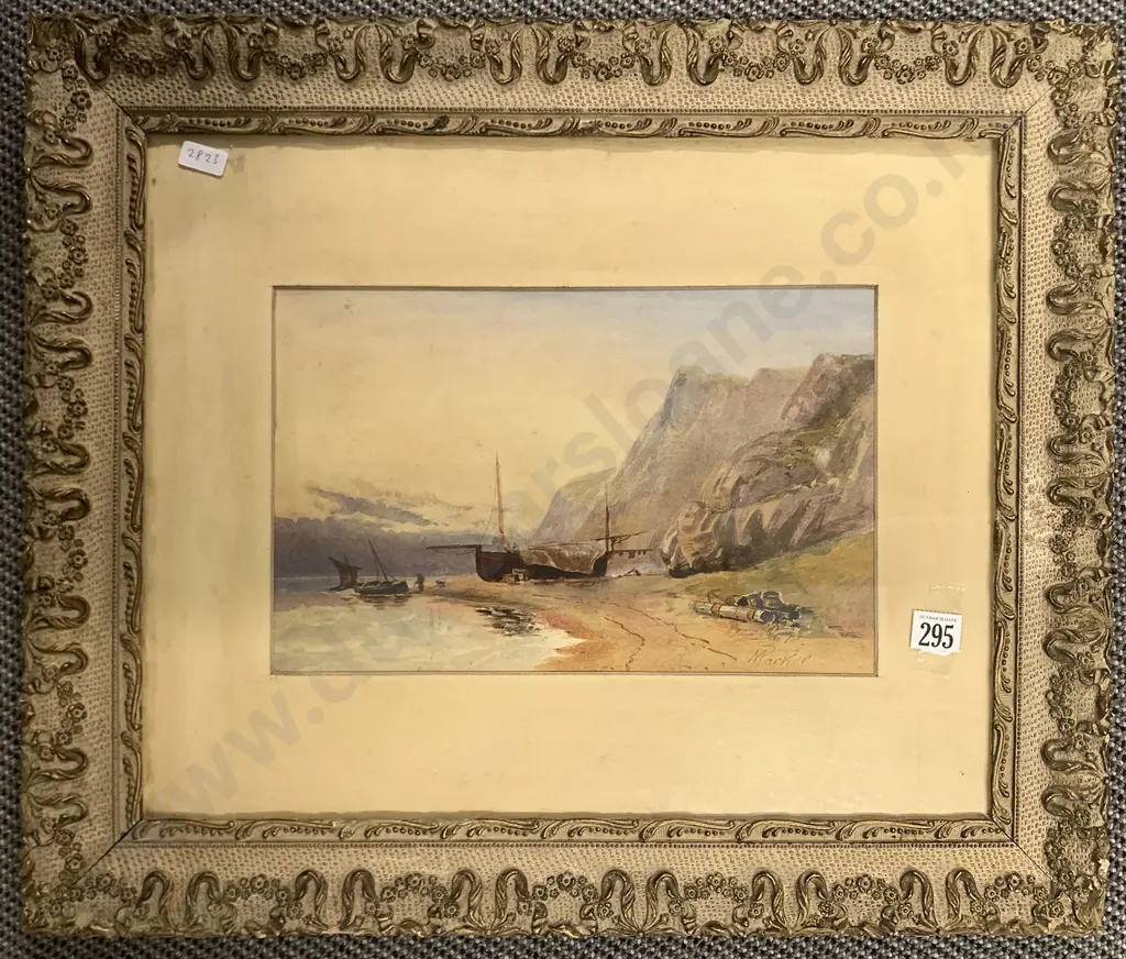 N. Parker Coastal Study Watercolour Image 1++