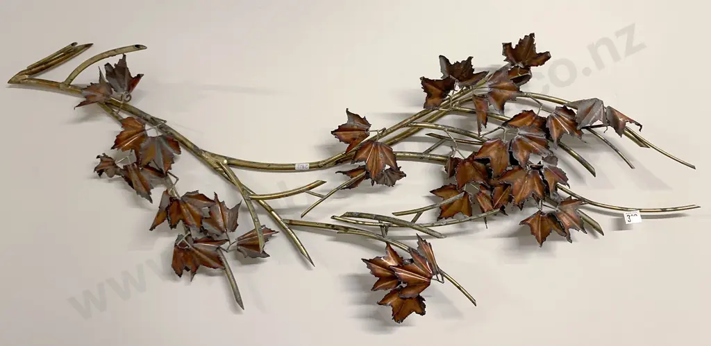 Copper Maple Leaf Wall Hanging Sculpture Image 1++