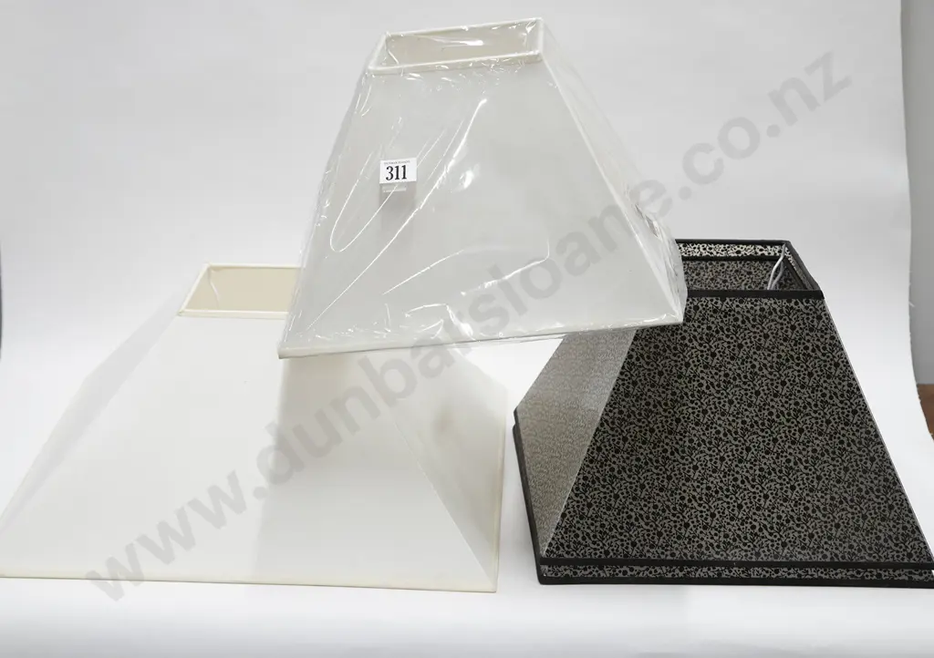 Pair & Two Other Square Lamp Shades Image 1++