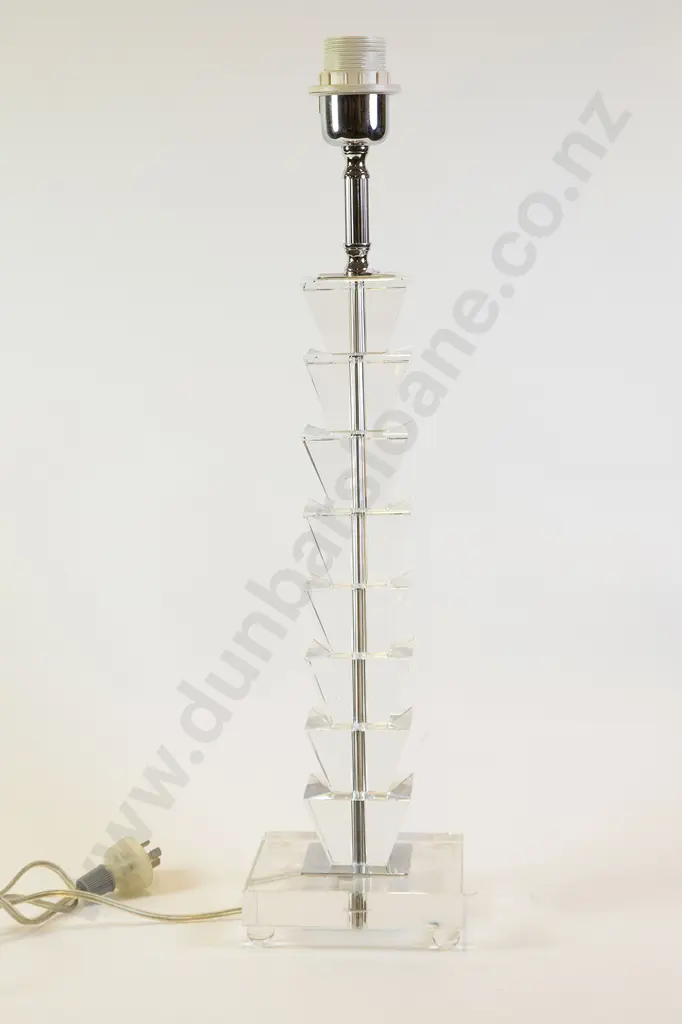 Modern Stepped Glass Table Lamp with two bulbs Image 1++