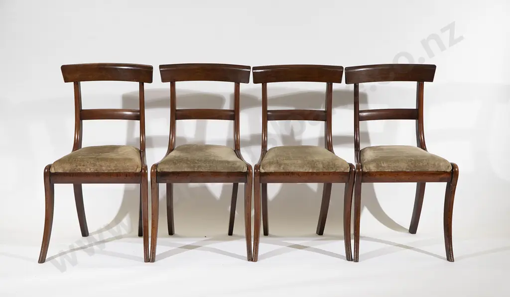Set Four Regency Mahogany Dining Chairs Image 1++