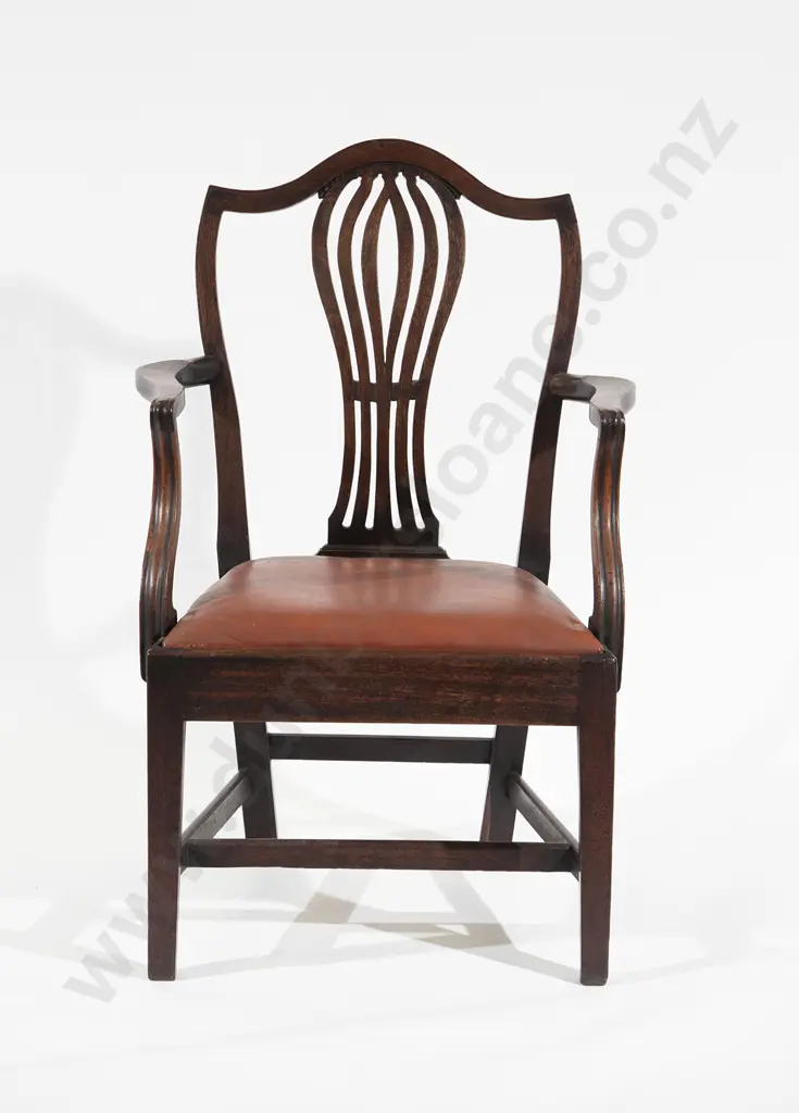 GeoIII Mahogany Open Arm Chair Image 1++