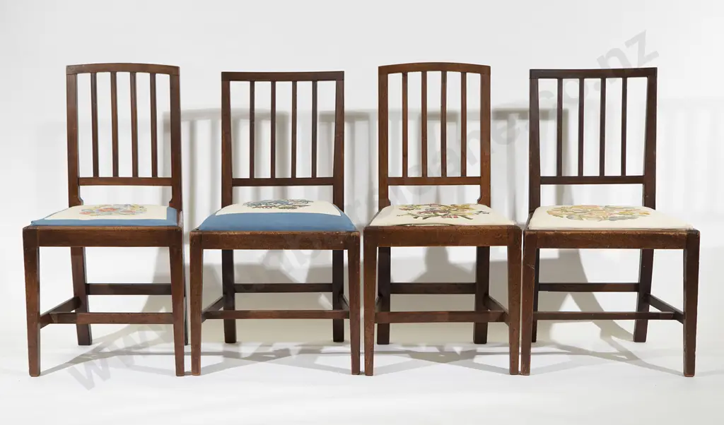 Four GeoIII Mahogany Dining Chairs Image 1++