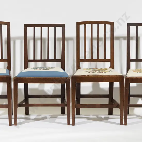 Four GeoIII Mahogany Dining Chairs