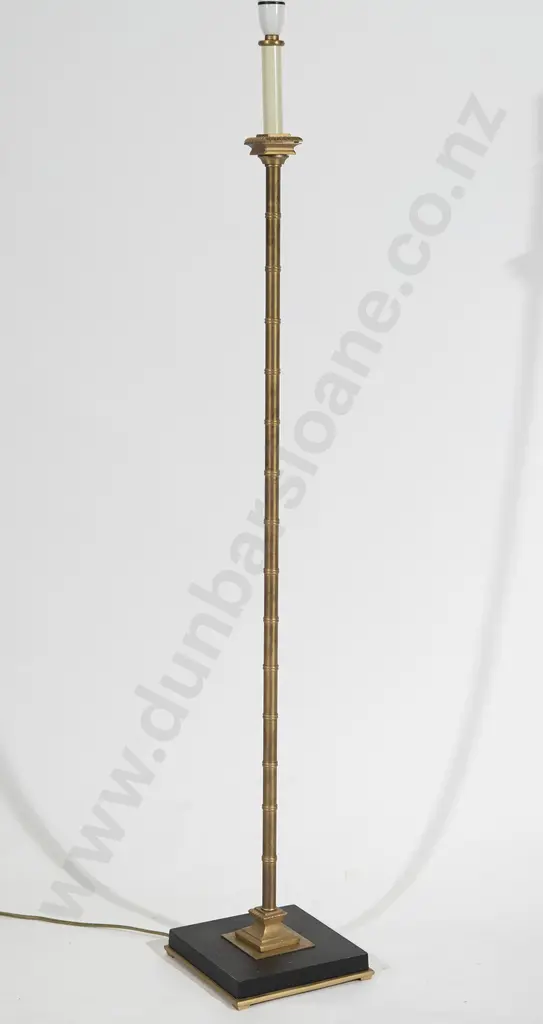 Gilt Metal Simulated Bamboo Floor Lamp Image 1++