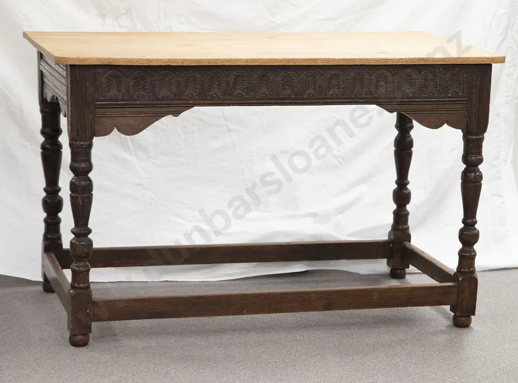 Composed Oak Oblong Side Table Image 1++