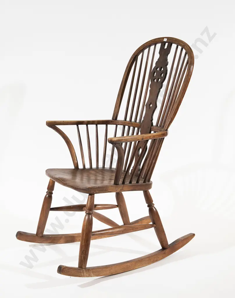 GeoIII Elm Windsor Rocking Chair Image 1++