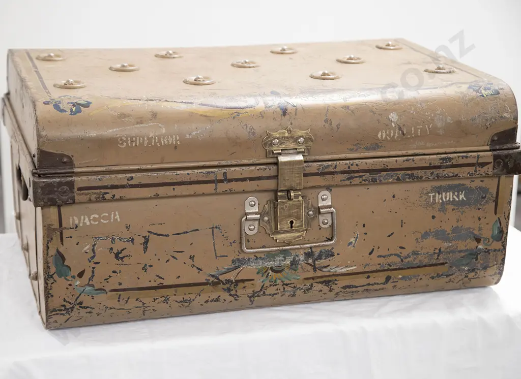 Vintage Tin Travel Trunk Image 1++