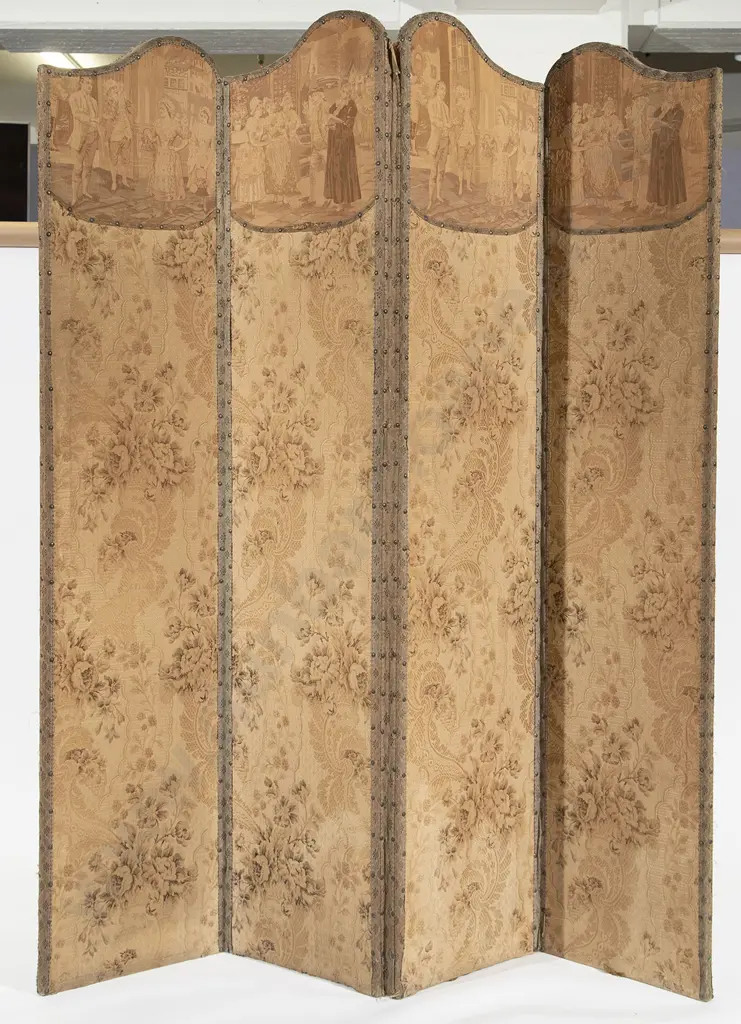 Machine Tapestry Four Panel Dressing Screen (faults) Image 1++