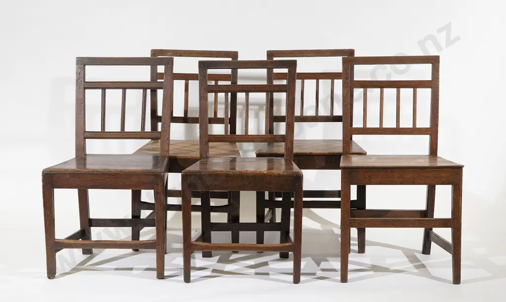 Set Five GeoIII Oak Country Dining Chairs Image 1++