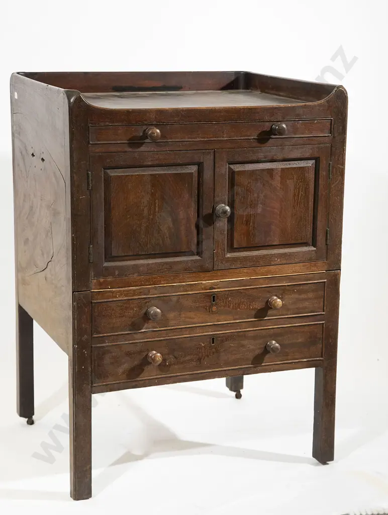 GeoIII Mahogany Tray Top Night Cupboard Image 1++
