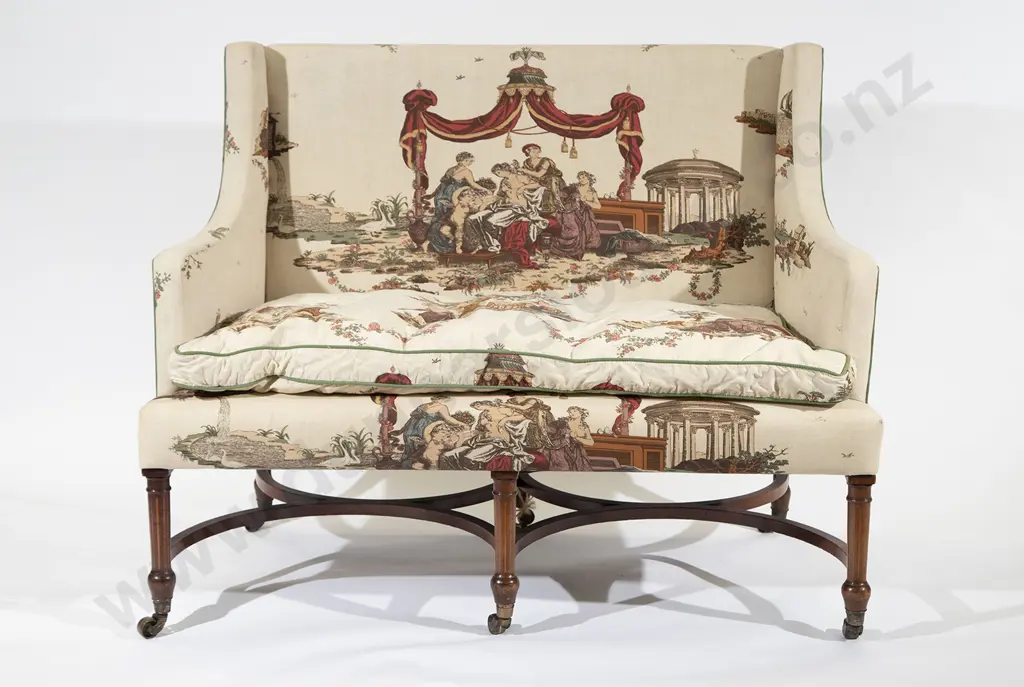 Late Victorian Mahogany Framed Two-Seat Sofa Image 1++