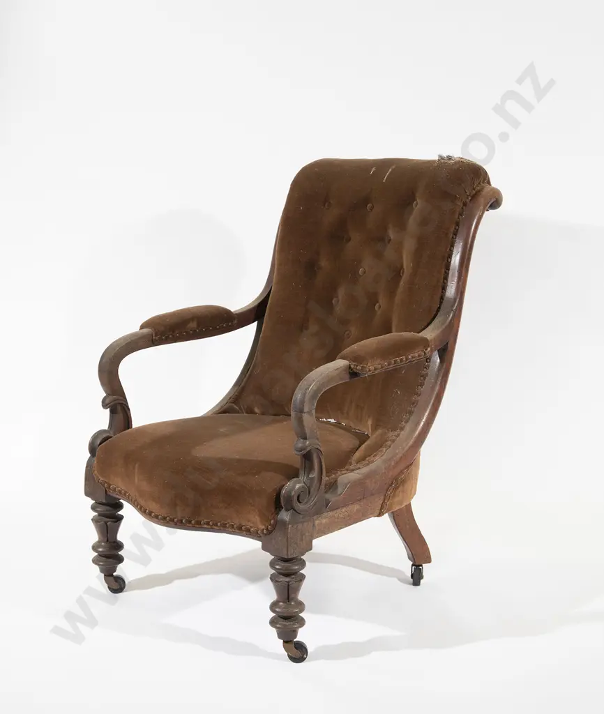 Victorian Scroll Back Library Chair (faults) Image 1++