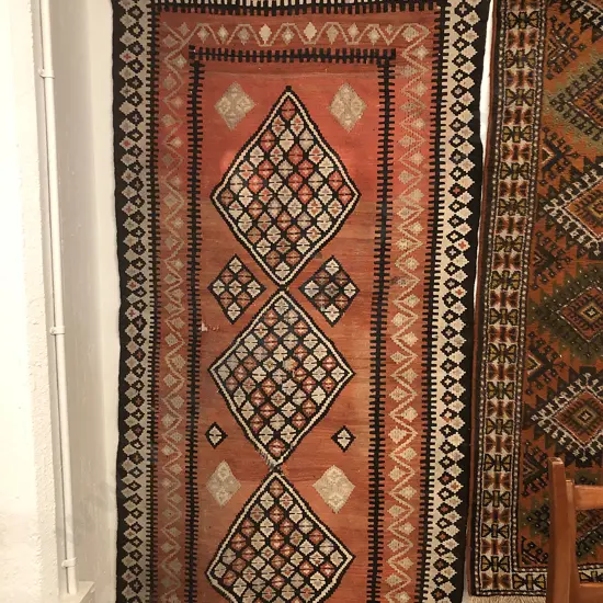 Kelim Rug with three lozenge medallions