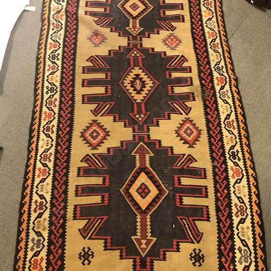Kelim Rug with central lozenge medallions