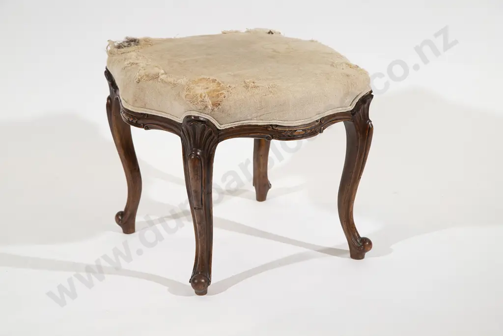 Victorian Mahogany Footstool Image 1++