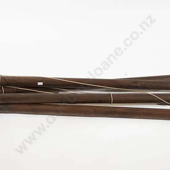 Four Vintage Southland Beech Curtain Rails