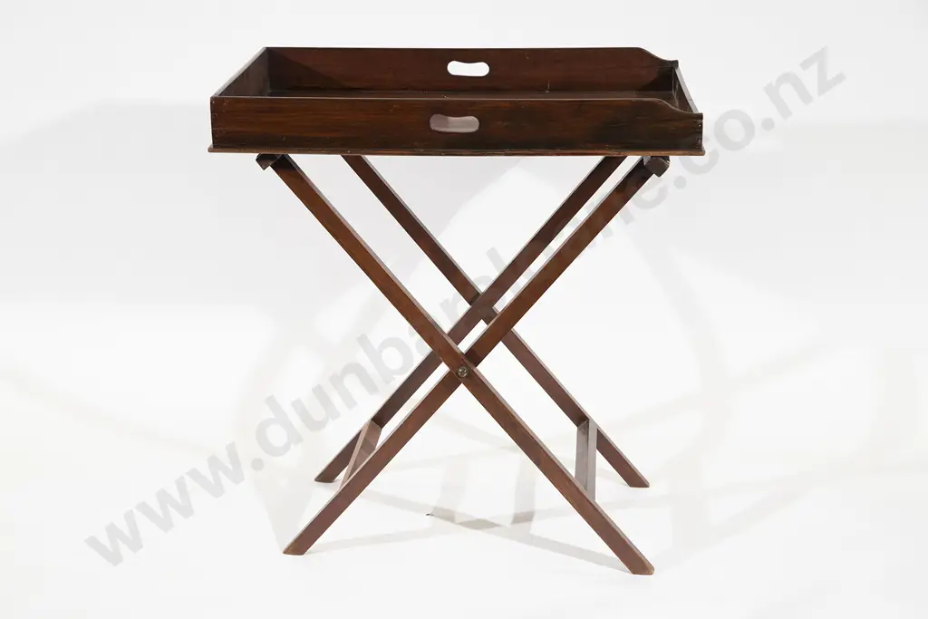 Victorian Mahogany Butlers Tray on folding stand Image 1++