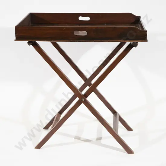 Victorian Mahogany Butlers Tray on folding stand