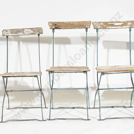 Set Five French Folding Bistro Chairs (faults)