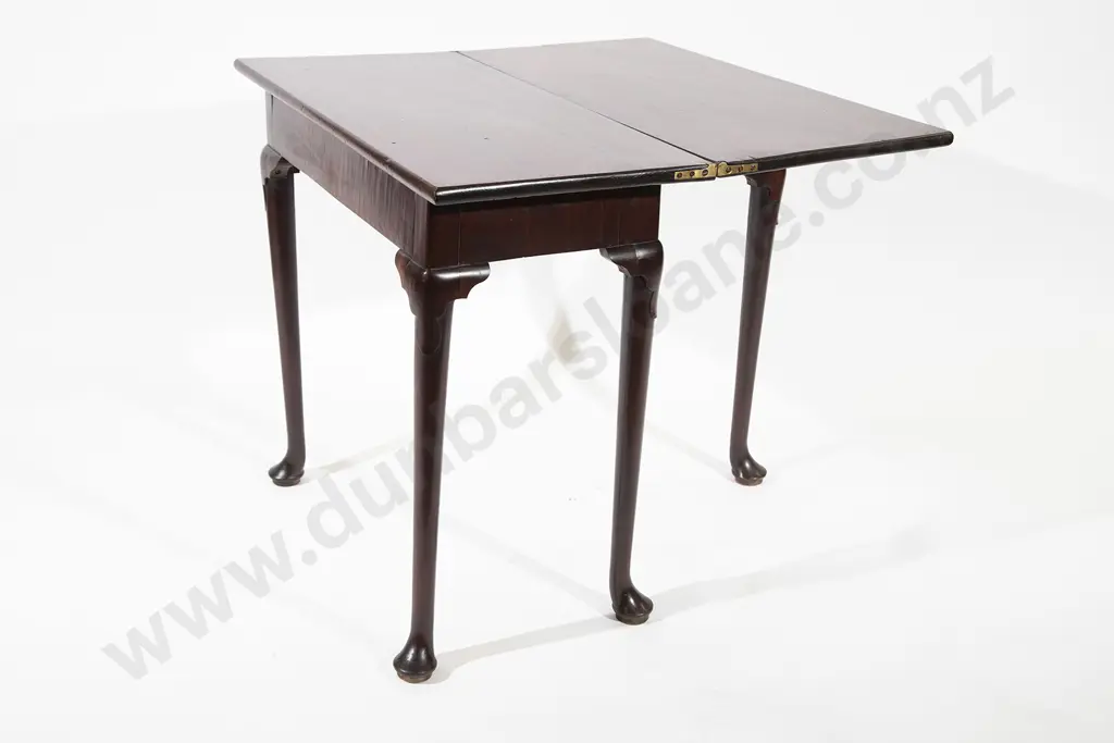 A Fine Quality Geo II Mahogany Fold-over Tea Table Image 1++