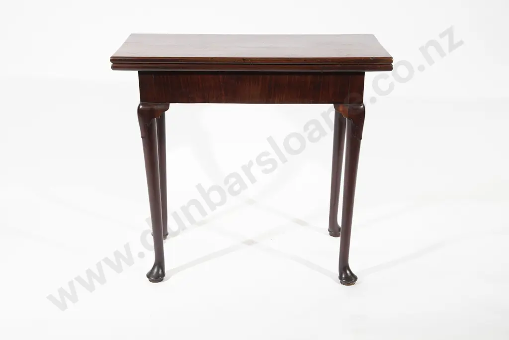 A Fine Quality Geo II Mahogany Fold-over Tea Table Image 1++