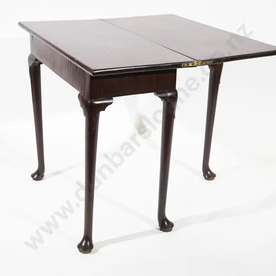 A Fine Quality Geo II Mahogany Fold-over Tea Table