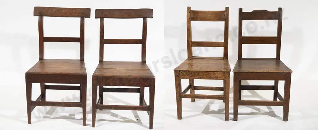 Four Oak Country Made Dining Chairs Image 1++