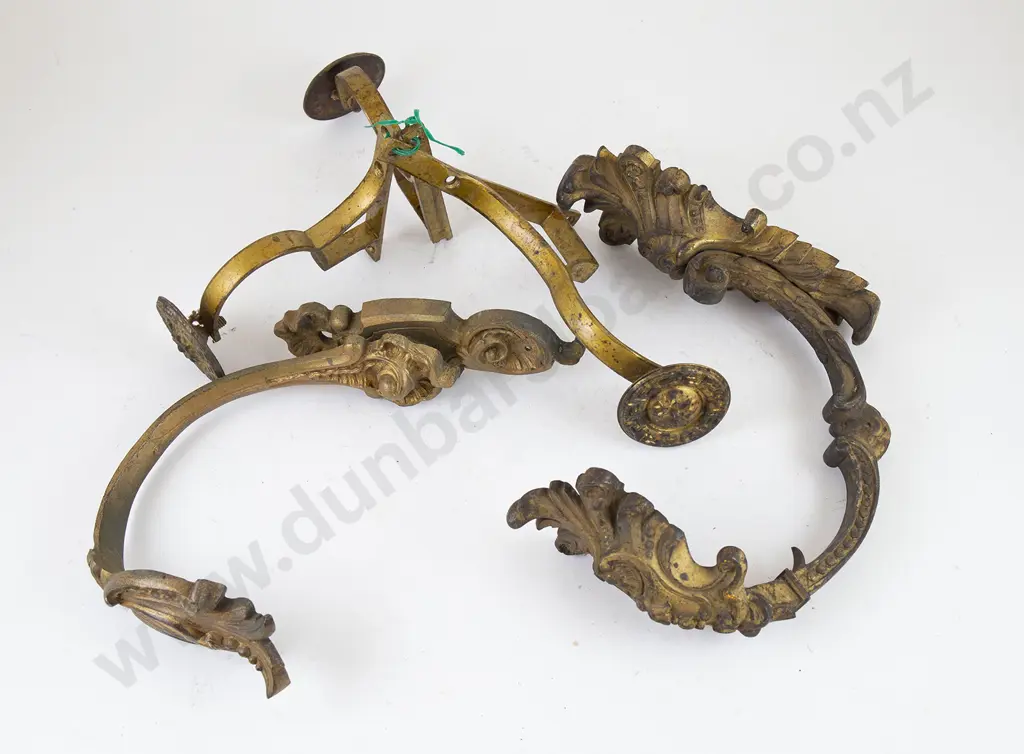 Pair C19th Ormolu Curtain Tie Backs and set of three Image 1++