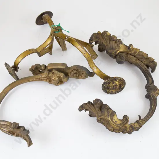 Pair C19th Ormolu Curtain Tie Backs and set of three