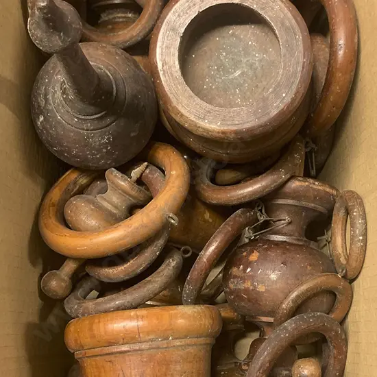 Collection Vintage Wooden Curtain Rail Accessories