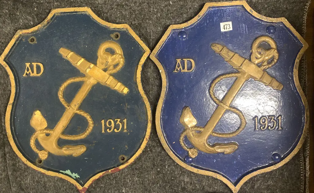 Two Aluminium and Cast Iron Building Insurance Plaques Image 1++
