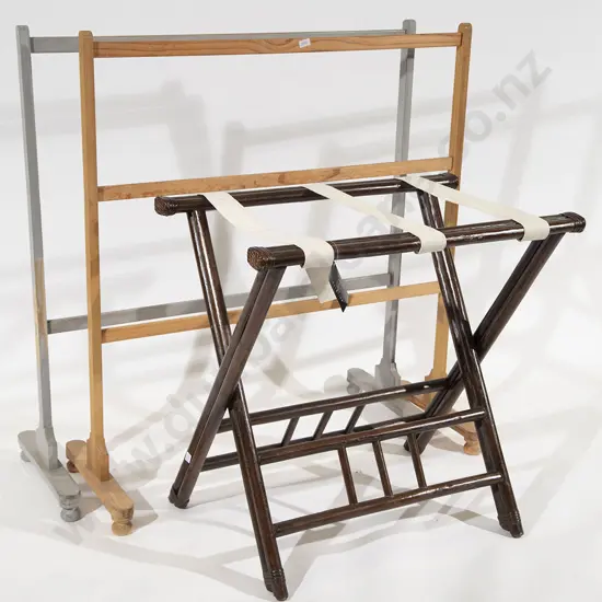 Folding Luggage Stand and two towel rails
