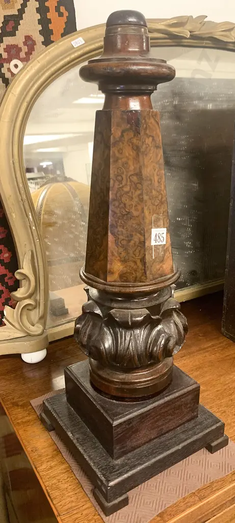 Burr Walnut Baby Grand Piano Leg Lamp Image 1++