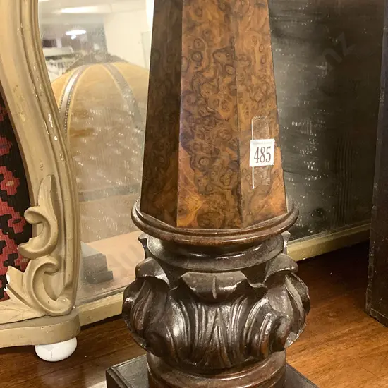 Burr Walnut Baby Grand Piano Leg Lamp