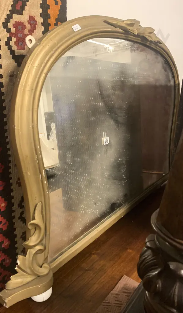 Victorian Gilt Framed Over Mantel Mirror Image 1++