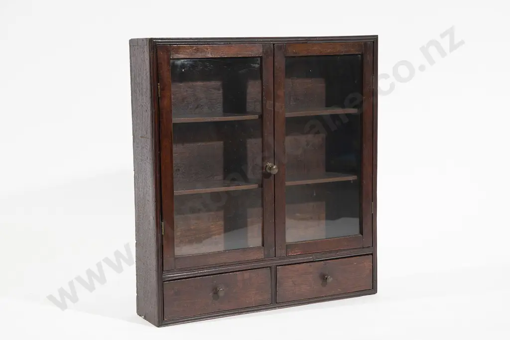 C19th Mahogany Glazed Wall Cabinet Image 1++