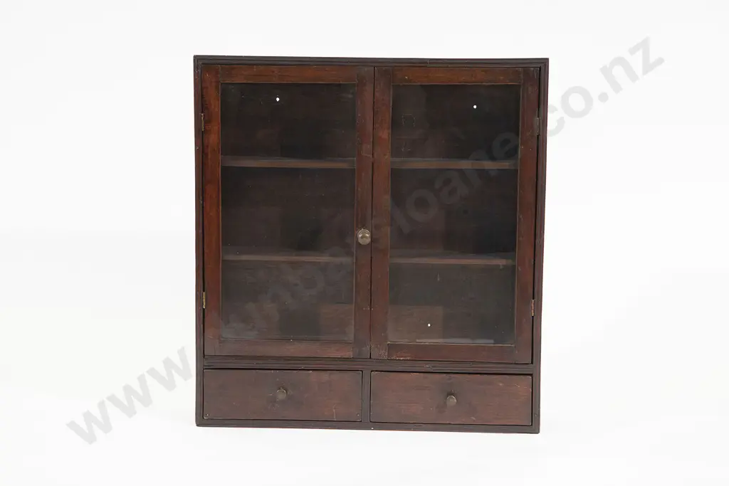 C19th Mahogany Glazed Wall Cabinet Image 1++