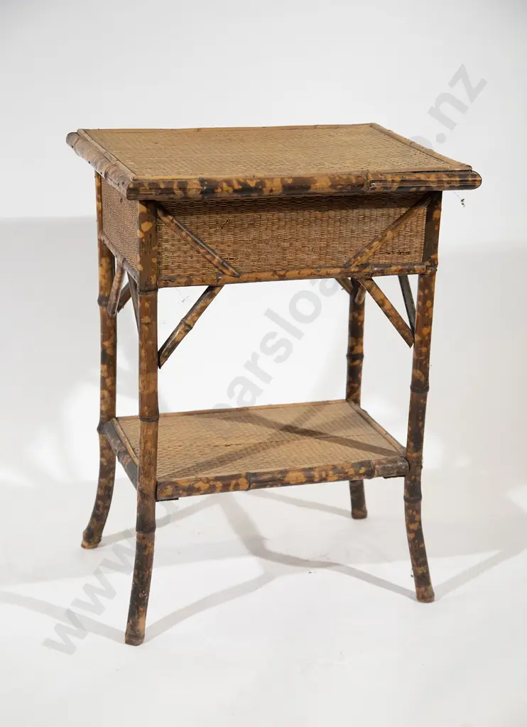 Late Victorian Bamboo Sewing Table Image 1++