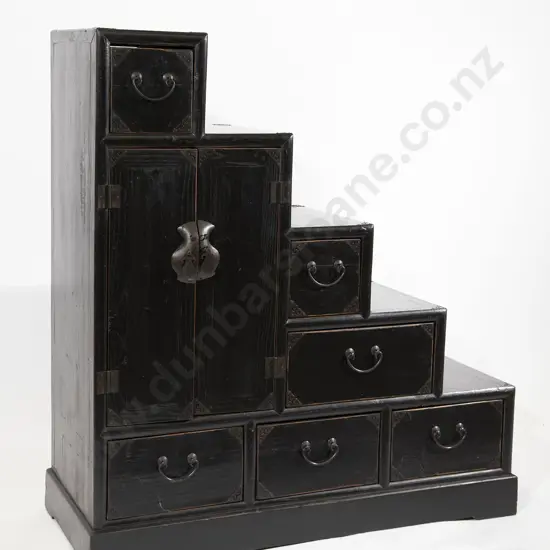 Japanese Stepped Lacquer Cabinet