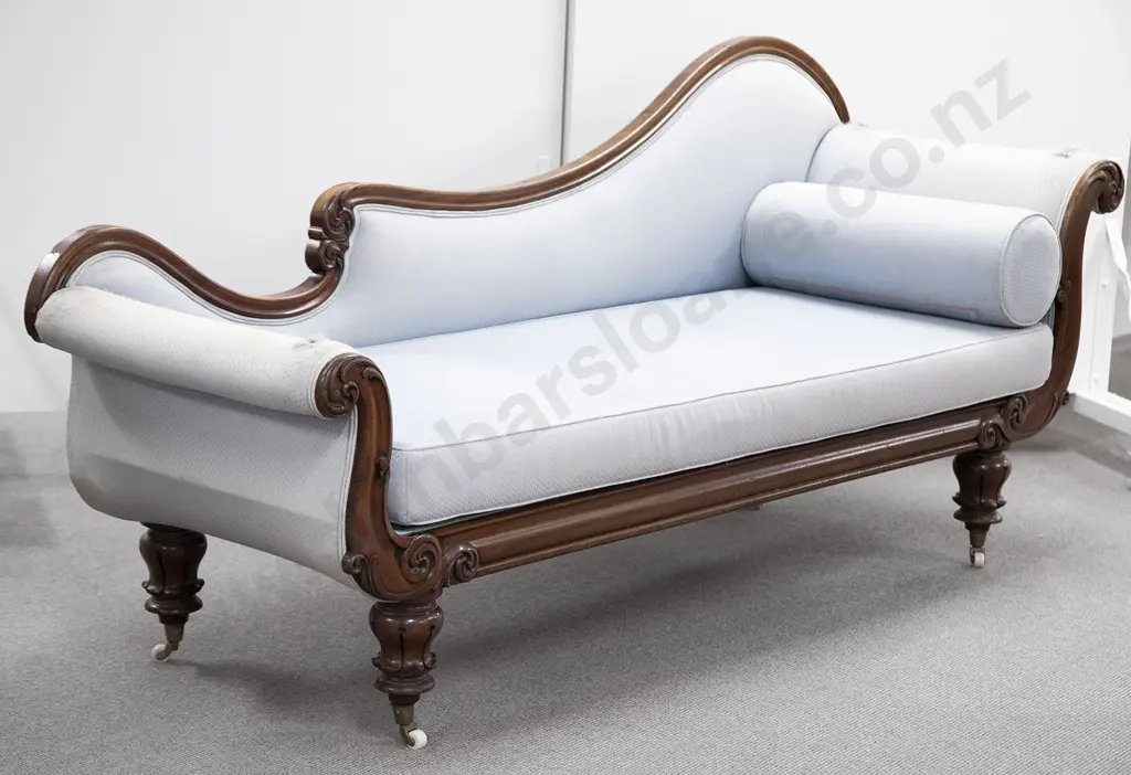 WMIV Mahogany Scroll End Chaise Longue Image 1++