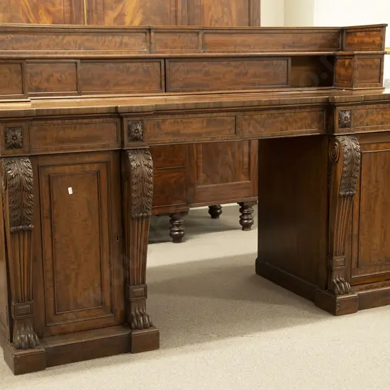 A Fine Quality C19th  Mahogany Pedestal Sideboard