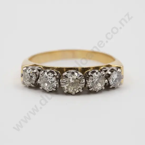 18ct Five Stone Diamond Bridge Ring