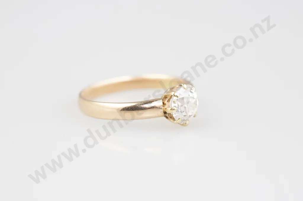 Victorian 15ct Solitaire Diamond Ring Image 1++